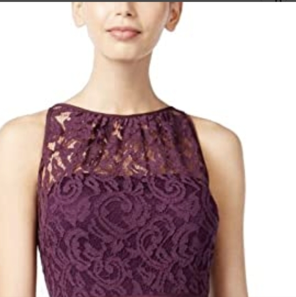 Adrianna Papell purple sleeveless maxi lace bodice formal dress sz 2 - Picture 2 of 13